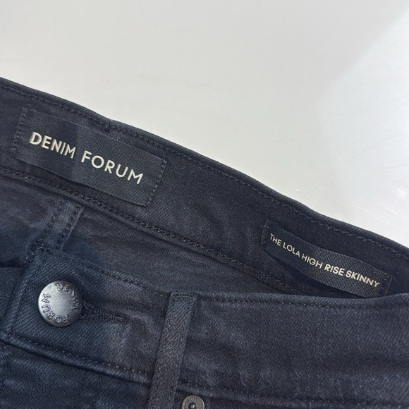 Denim Forum The Lola High Rise Skinny Black Size 26 - Picture 6 of 11